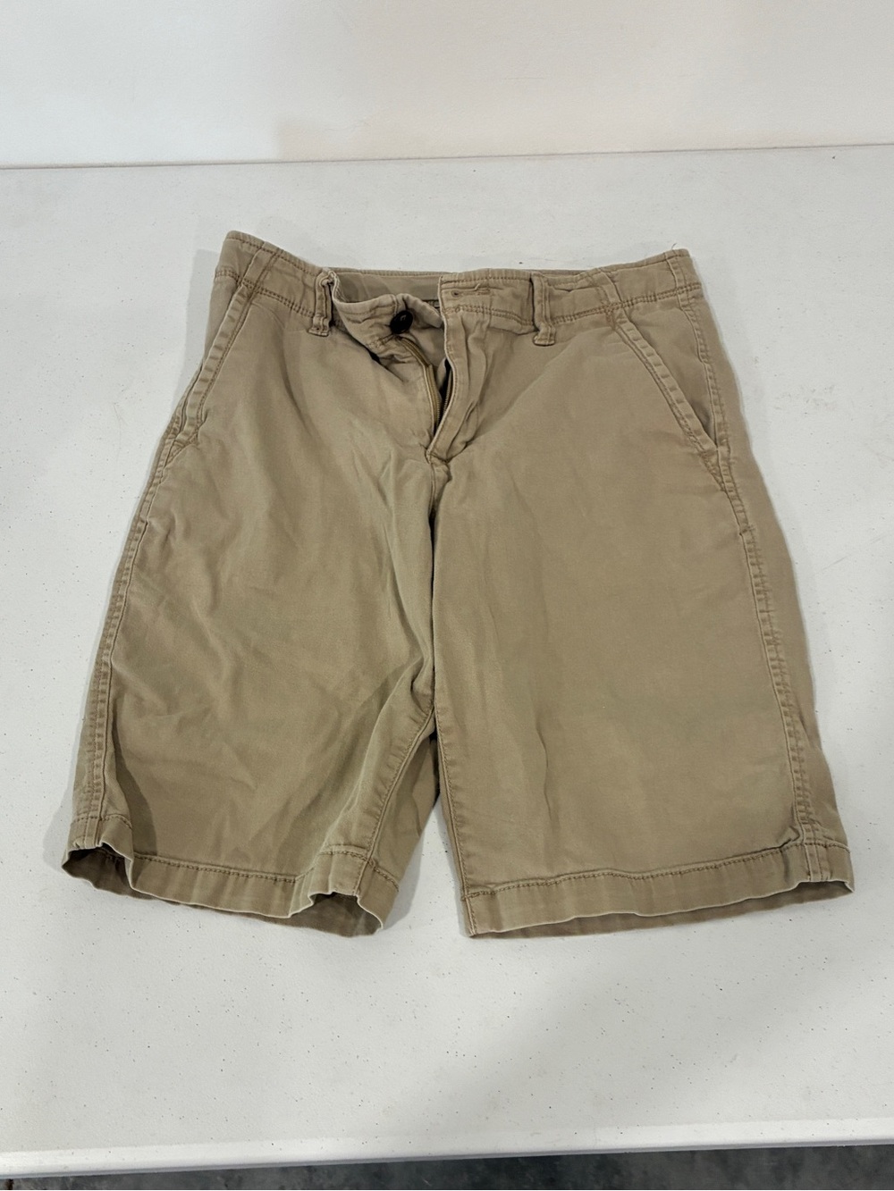 Arizona Jean Co Boys Khaki Chino Shorts Size 20 Regular Tan Flat Front